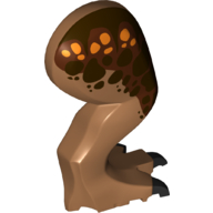 Animal Body Part, Dinosaur, Carnotaurus Leg, Right, with Pin, Black Claws and Dark Brown and Orange Spots over Reddish Brown Print (Medium Nougat)
