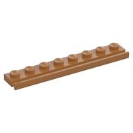 Plate Special 1 x 8 with Door Rail (Medium Nougat)