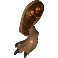 Animal Body Part, Dinosaur, Carnotaurus Leg, Left, with Pin, Black Claws and Dark Brown and Orange Spots over Reddish Brown Print - Left (Medium Nougat)