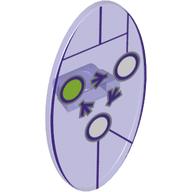 Shield Ovoid with Grip and Dimensions Keystone Symbol with 2 White and 1 Lime Circles Print (Trans-Purple)