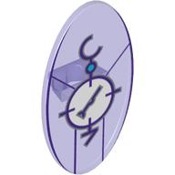 Shield Ovoid with Grip and Dimensions Keystone Symbol with White Circle with Lines and Symbols Print (Trans-Purple)