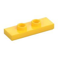 Plate Special 1 x 3 with 2 Studs with Groove and Inside Stud Holder (Jumper) (Yellow)