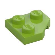 Wedge Plate 2 x 2 Cut Corner (Lime)