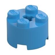Brick Round 2 x 2 with Axle Hole (Dark Azure)