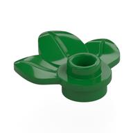 Plant, Plate 1 x 1 Round with 3 Leaves (Green)