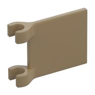 Flag 2 x 2 Square, Flat Clip Edge [Thick Clips] (Dark Tan)