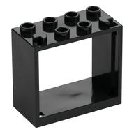 Window 2 x 4 x 3 Frame with Hollow Studs (Black)