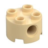 Brick Round 2 x 2, Pin Holes (Tan)