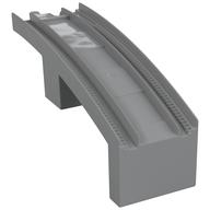 Duplo Train Track Bridge Middle Section, New Style Half Arch With Mid-Support (Light Bluish Gray)
