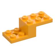 Bracket 5 x 2 x 1 1/3 with Holes, Pin Bottom (Bright Light Orange)