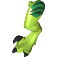 Animal Body Part, Dinosaur, Raptor Leg, Left, with Pin, Black Claws and Dark Green Stripes over Lime Print 10757-1 (Lime)