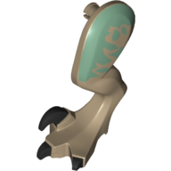 Animal Body Part, Dinosaur, Raptor Leg, Left, with Pin, Medium Azure Print (Dark Tan)