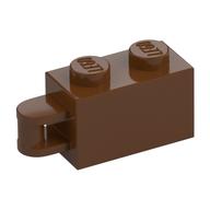 Brick Special 1 x 2 with Vertical Closed Handle on Edge (Reddish Brown)