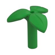 Plant, Stem with 3 Leaves and Bottom Pin (Bright Green)