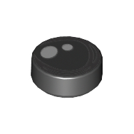 Tile Round 1 x 1 with Eye, Double Pupil Print (Black)