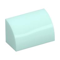 Brick Curved 1 x 2 x 1 No Studs (Light Aqua)