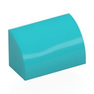 Brick Curved 1 x 2 x 1 No Studs (Medium Azure)