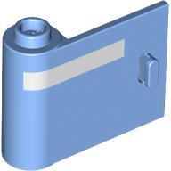 Door 1 x 3 x 2 Left - Open Between Top and Bottom Hinge with White Line Print (Medium Blue)