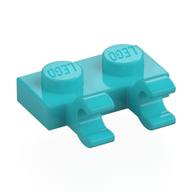 Plate Special 1 x 2 with Clips Horizontal [Open O Clips] (Medium Azure)