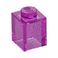 Brick 1 x 1 (Glitter Trans-Dark Pink)