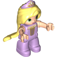 Duplo Figure Rapunzel, Long Hair Bright Light Yellow, Corset Dress Print (Lavender)