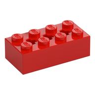 Brick Special 2 x 4 with 3 Axle Holes (Red)