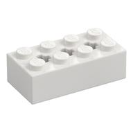 Brick Special 2 x 4 with 3 Axle Holes (White)
