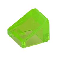 Brick Sloped 30° 1 x 1 x 2/3 (Cheese Slope) (Trans-Bright Green)