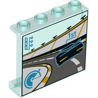 Panel 1 x 4 x 3 with Race Screen Print (Trans-Light Blue)