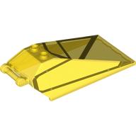 Windscreen 8 x 4 x 2 with Handle and 2 Studs with Black Cockpit Window Frames (Trans-Yellow)