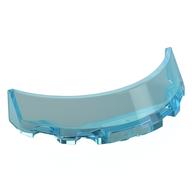 Windscreen 3 x 6 x 1 Curved with Rectangular Stud Holder in Bottom (Trans-Light Blue)