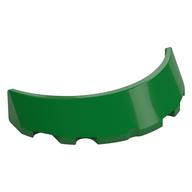 Windscreen 3 x 6 x 1 Curved with Rectangular Stud Holder in Bottom (Green)