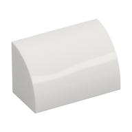 Brick Curved 1 x 2 x 1 No Studs (White)