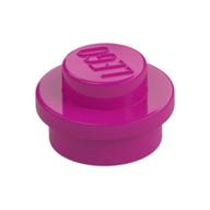 Plate Round 1 x 1 with Solid Stud (Magenta)
