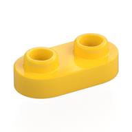 Plate Special 1 x 2 Rounded with 2 Open Studs (Yellow)