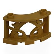 Fence Decorative 3 x 3 x 2 Quarter Round with 2 Studs (Pearl Gold)