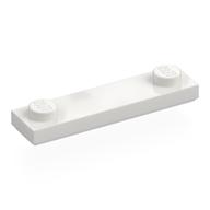 Plate Special 1 x 4 with 2 Studs with Groove [New Underside] (White)