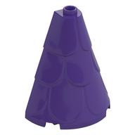 Tower Roof 2 x 4 x 4 Half Cone Shaped with Roof Tiles (Dark Purple)