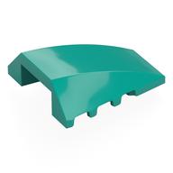 Brick Wedged, Curved 4 x 4 No Top Studs (Dark Turquoise)