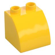 Duplo Brick 2 x 2 x 1 1/2 with Curved Top (Yellow)