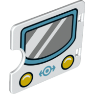Duplo Door / Window with Cutout (Semi Oval) with Train Logo, Window, and Headlights Print (White)