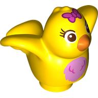 Duplo Animal Bird with Pink Chest and Bow Print (Yellow)