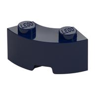 Brick Round Corner 2 x 2 Macaroni with Stud Notch and Reinforced Underside [New Style] (Dark Blue)