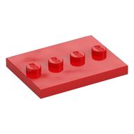 Plate Special 3 x 4 with 1 x 4 Center Studs [Plain] (Red)