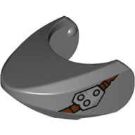 Animal Body Part, Shark Head with Rounded Nose with Metal Patch Print (Dark Bluish Gray)