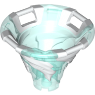 Cone Reverse with 4 Handles, Spinner, with Marbled White Pattern (Trans-Light Blue)