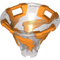 Cone Reverse with 4 Handles, Spinner, with Marbled Orange Pattern (Trans-Brown)
