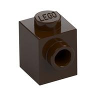 Brick Special 1 x 1 with Stud on 1 Side (Dark Brown)