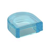 Tile Round 1 x 1 Half Circle (Trans-Light Blue)