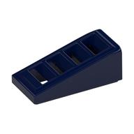 Brick Sloped 18° 2 x 1 x 2/3 with 4 Slots / Grate (Dark Blue)